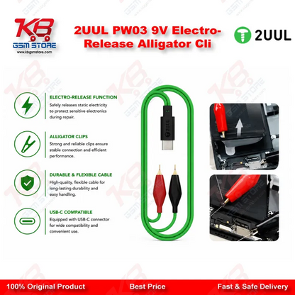 2UUL PW03 9V Electro-Release Alligator Cli