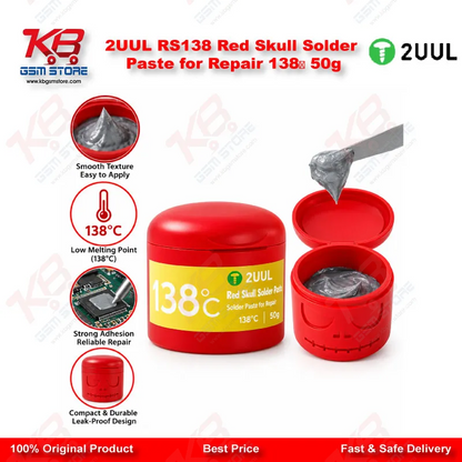 2UUL RS138 Red Skull Solder Paste for Repair 138℃ 50g