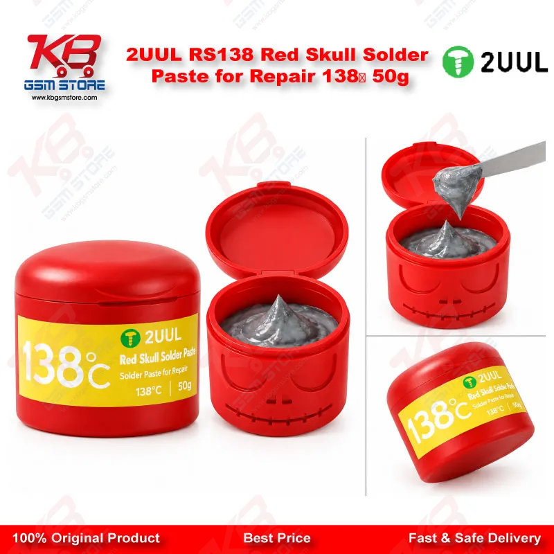 2UUL RS138 Red Skull Solder Paste for Repair 138℃ 50g