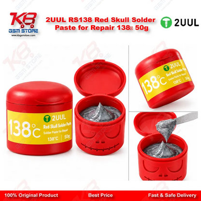 2UUL RS138 Red Skull Solder Paste for Repair 138℃ 50g