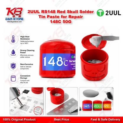 2UUL RS148 Red Skull Solder Tin Paste for Repair 148C 50G