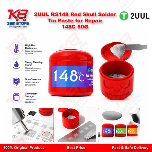 2UUL RS148 Red Skull Solder Tin Paste for Repair 148C 50G