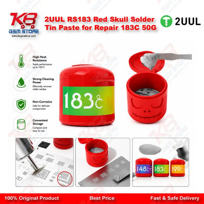 2UUL RS183 Red Skull Solder Tin Paste for Repair 183C 50G