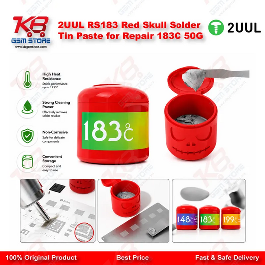 2UUL RS183 Red Skull Solder Tin Paste for Repair 183C 50G