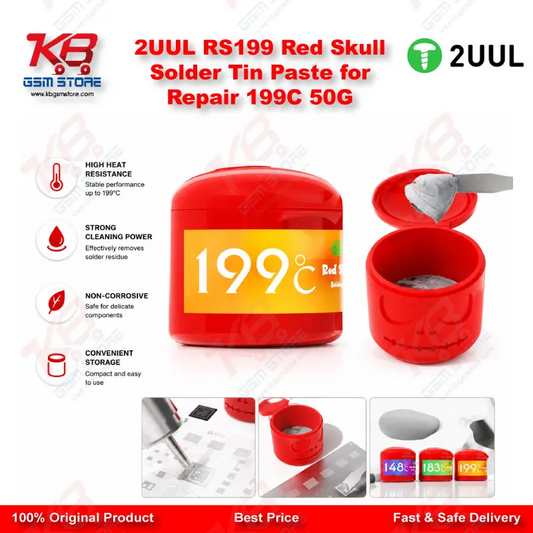 2UUL RS199 Red Skull Solder Tin Paste for Repair 199C 50G