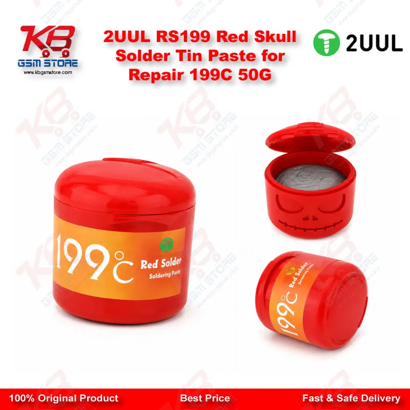 2UUL RS199 Red Skull Solder Tin Paste for Repair 199C 50G