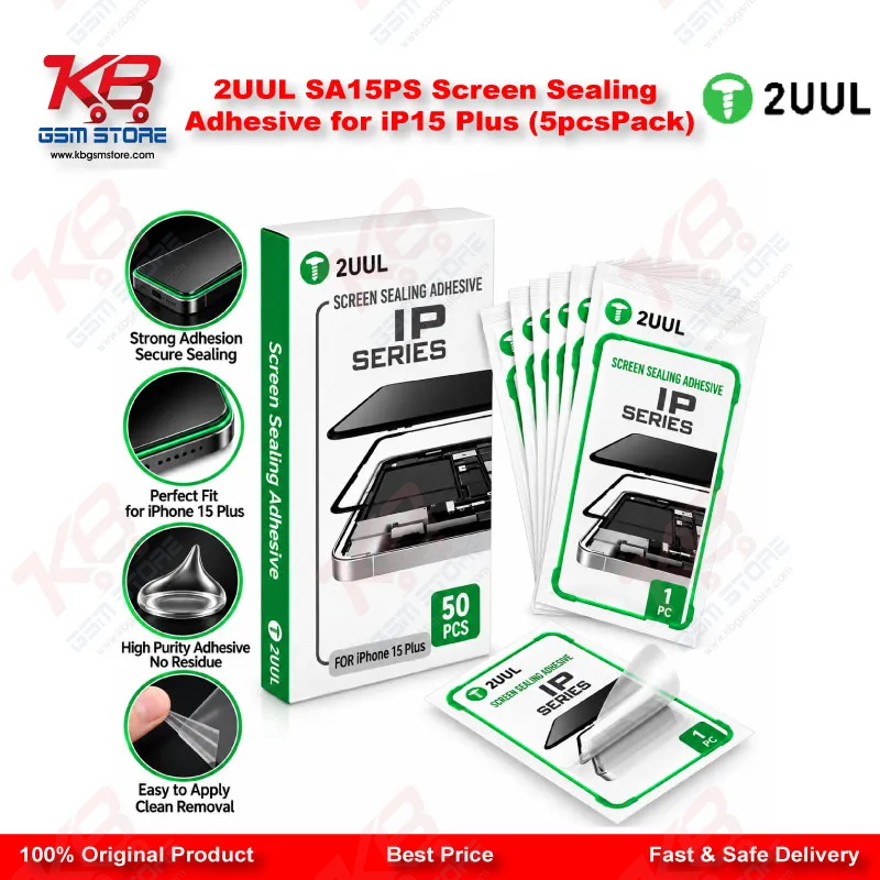 2UUL SA15PS Screen Sealing Adhesive for iP15 Plus (5pcs/Pack)