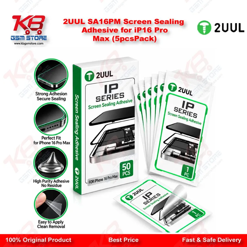 2UUL SA16PM Screen Sealing Adhesive for iP16 Pro Max (5pcs/Pack)
