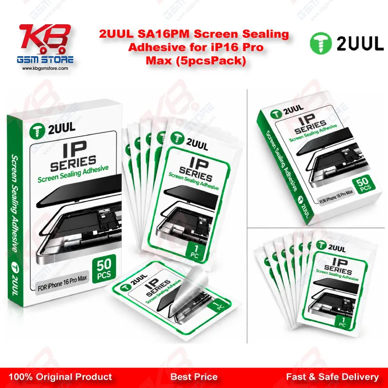 2UUL SA16PM Screen Sealing Adhesive for iP16 Pro Max (5pcs/Pack)