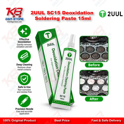 2UUL SC15 Deoxidation Soldering Paste 15ml – PCB Oxidation Removal Flux Gel for Mobile & Laptop Board Repair