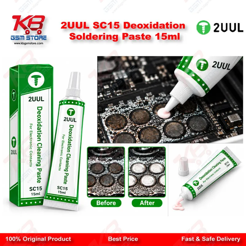 2UUL SC15 Deoxidation Soldering Paste 15ml – PCB Oxidation Removal Flux Gel for Mobile & Laptop Board Repair