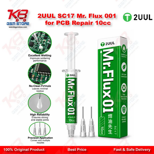 2UUL SC17 Mr. Flux 001 No-Acid No-Halogen PCB Repair Solder Flux – 10cc