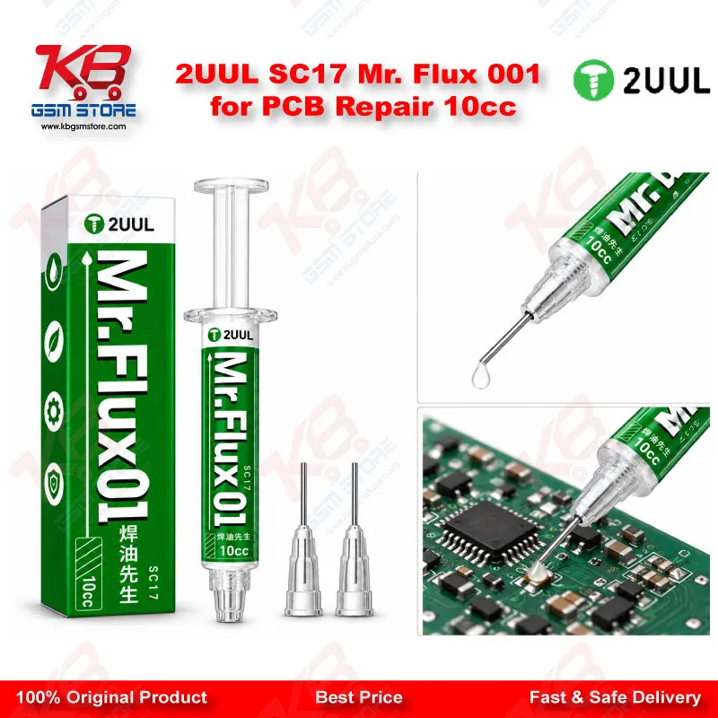 2UUL SC17 Mr. Flux 001 No-Acid No-Halogen PCB Repair Solder Flux – 10cc