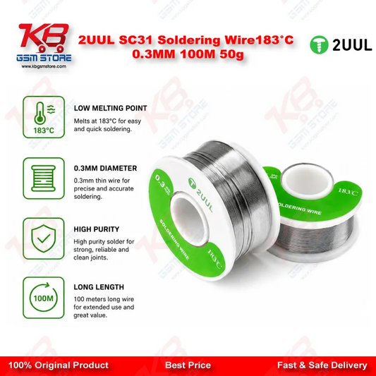 2UUL SC31 Soldering Wire183°C 0.3MM 100M 50g