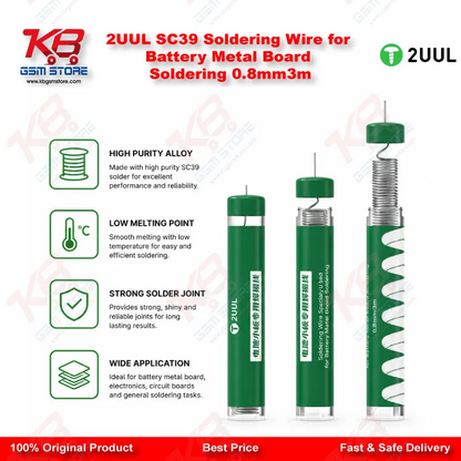 2UUL SC39 Soldering Wire for Battery Metal Board Soldering 0.8mm*3m