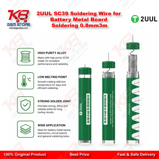 2UUL SC39 Soldering Wire for Battery Metal Board Soldering 0.8mm*3m