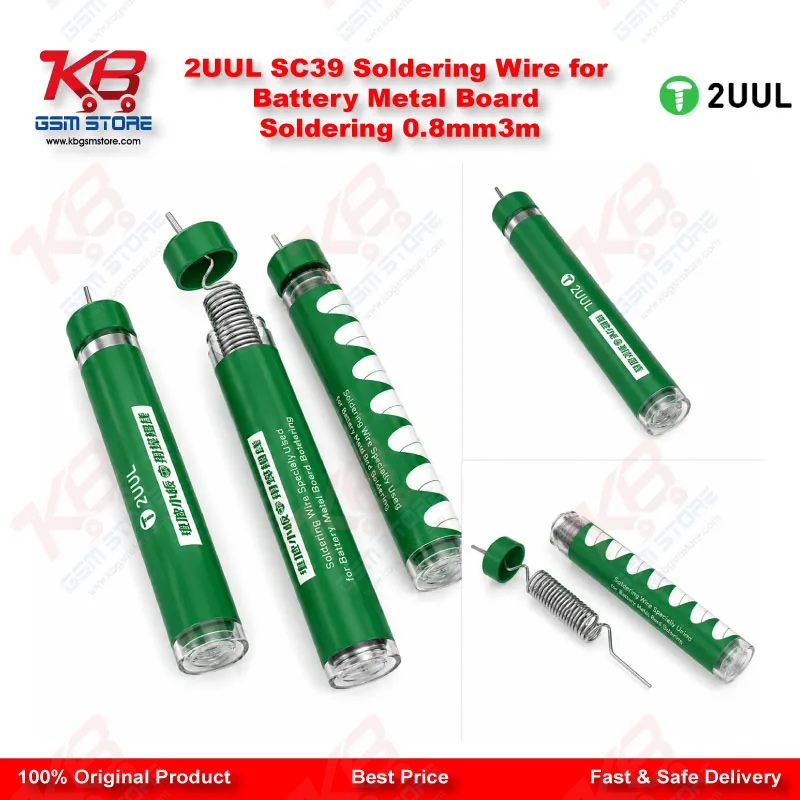 2UUL SC39 Soldering Wire for Battery Metal Board Soldering 0.8mm*3m