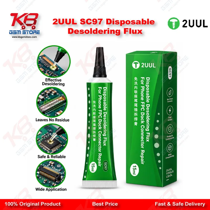 2UUL SC97 Disposable Desoldering Flux for Phone FPC Dock Connector Repair – 15ml