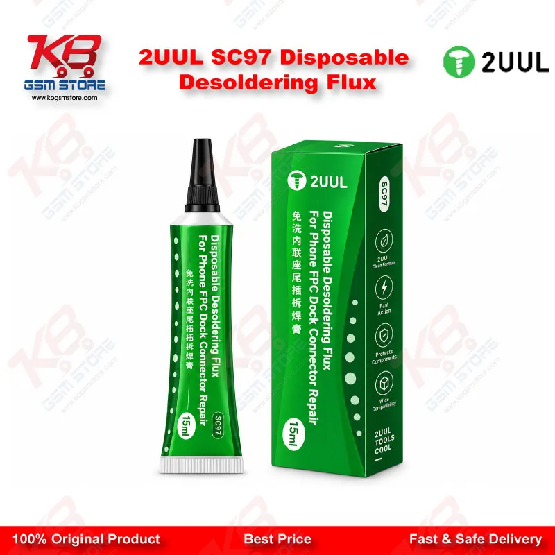 2UUL SC97 Disposable Desoldering Flux for Phone FPC Dock Connector Repair – 15ml