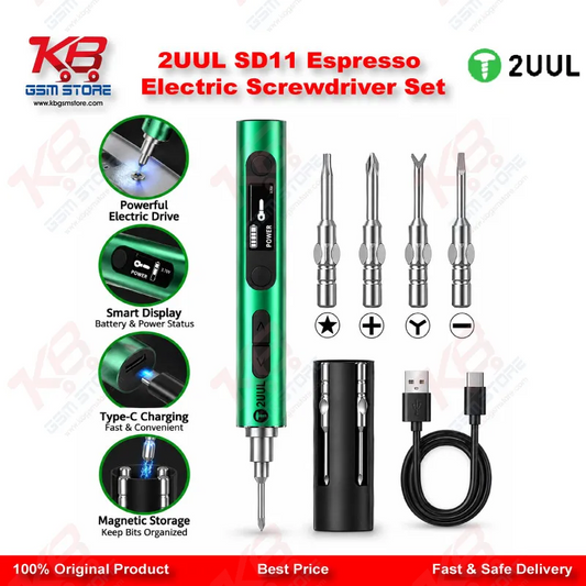2UUL SD11 Espresso Electric Screwdriver Set – 5-Speed Adjustable Torque Repair Tool