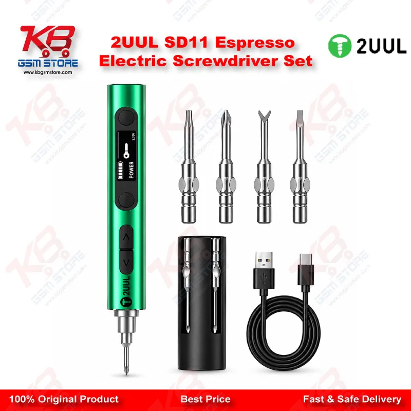 2UUL SD11 Espresso Electric Screwdriver Set – 5-Speed Adjustable Torque Repair Tool