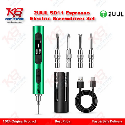 2UUL SD11 Espresso Electric Screwdriver Set – 5-Speed Adjustable Torque Repair Tool