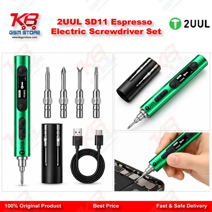 2UUL SD11 Espresso Electric Screwdriver Set – 5-Speed Adjustable Torque Repair Tool