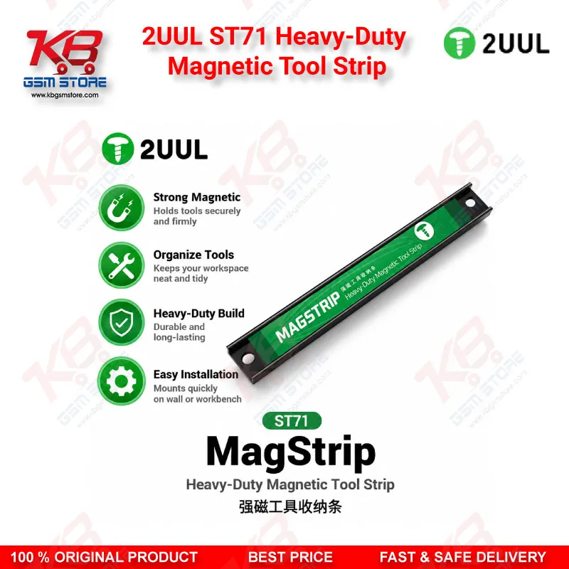 2UUL ST71 Heavy-Duty Magnetic Tool Strip for Phone Repair