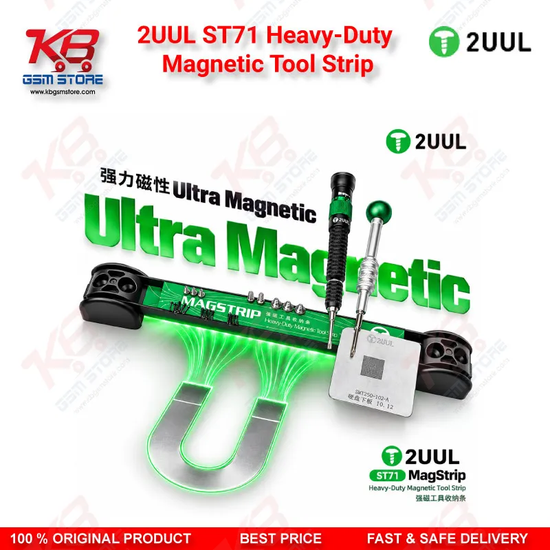 2UUL ST71 Heavy-Duty Magnetic Tool Strip for Phone Repair
