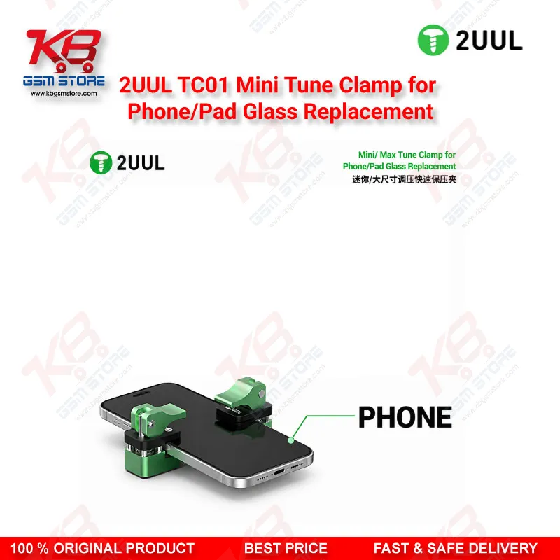 2UUL TC01 Mini Tune Clamp – 360° Rotation Screen Glass Pressure Holder for Phone Repair