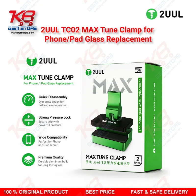 2UUL TC02 Max Tune Clamp — Aluminum Alloy Pressure Clamp for Phone & iPad Screen Glass Replacement