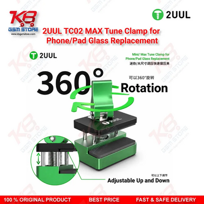 2UUL TC02 Max Tune Clamp — Aluminum Alloy Pressure Clamp for Phone & iPad Screen Glass Replacement