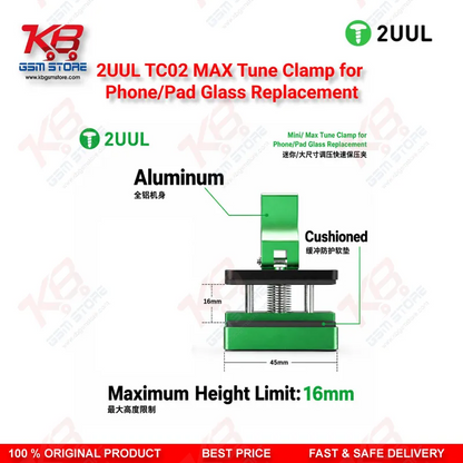 2UUL TC02 Max Tune Clamp — Aluminum Alloy Pressure Clamp for Phone & iPad Screen Glass Replacement