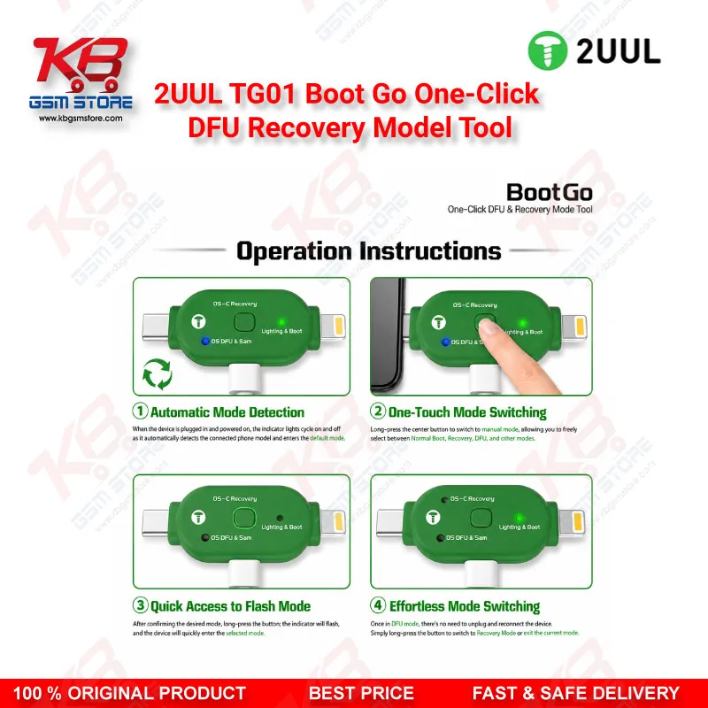 2UUL TG01 Boot Go One-Click DFU & Recovery Mode Tool for iPhone iPad