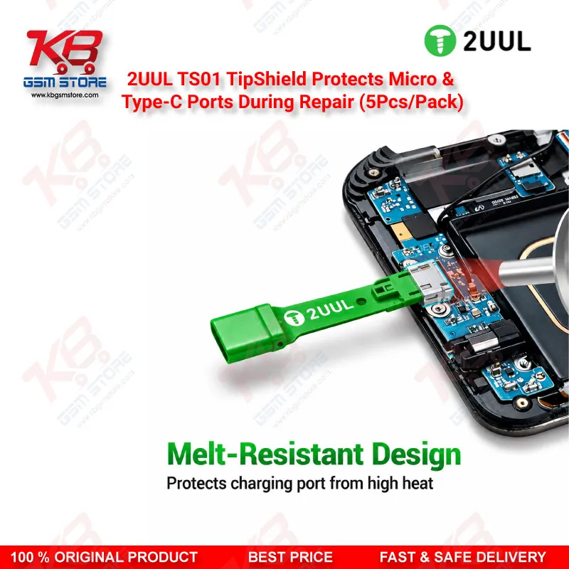2UUL TS01 TipShield Charging Port Heat Shield for Micro USB & Type-C Repair (5Pcs/Pack)