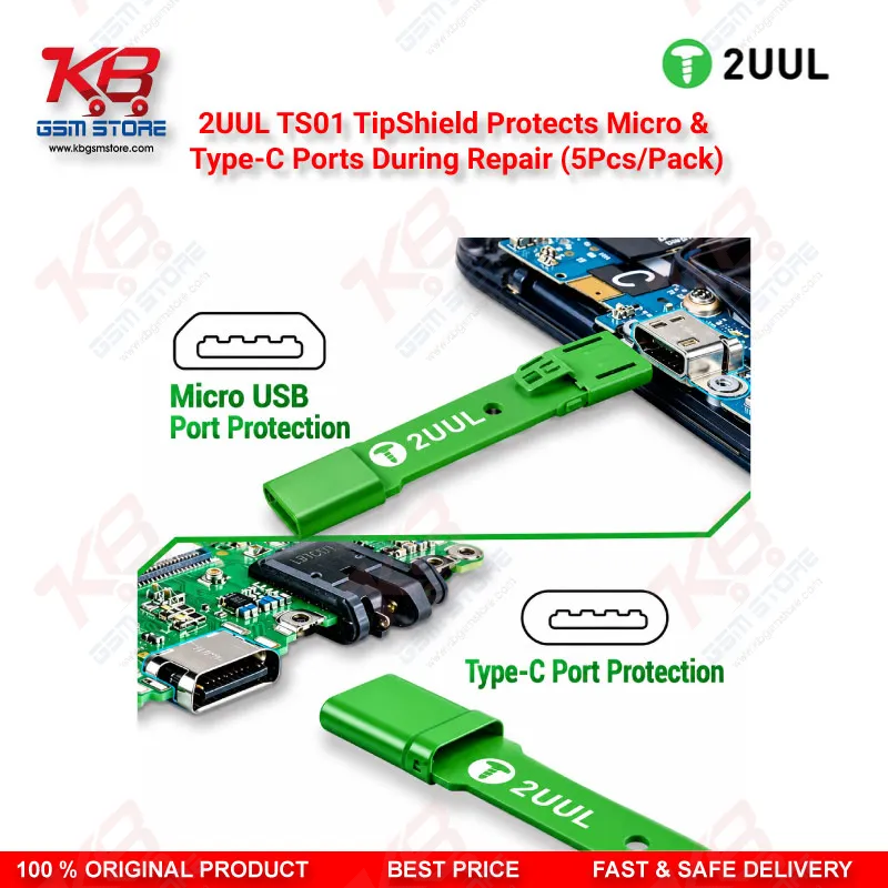 2UUL TS01 TipShield Charging Port Heat Shield for Micro USB & Type-C Repair (5Pcs/Pack)