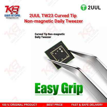 2UUL TW23 Curved Tip Non-Magnetic Precision Tweezer for Mobile PCB Repair
