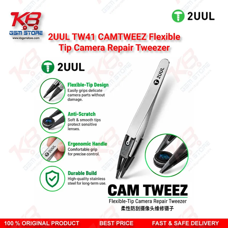 2UUL TW41 CAMTWEEZ Flexible-Tip Camera Repair Tweezer