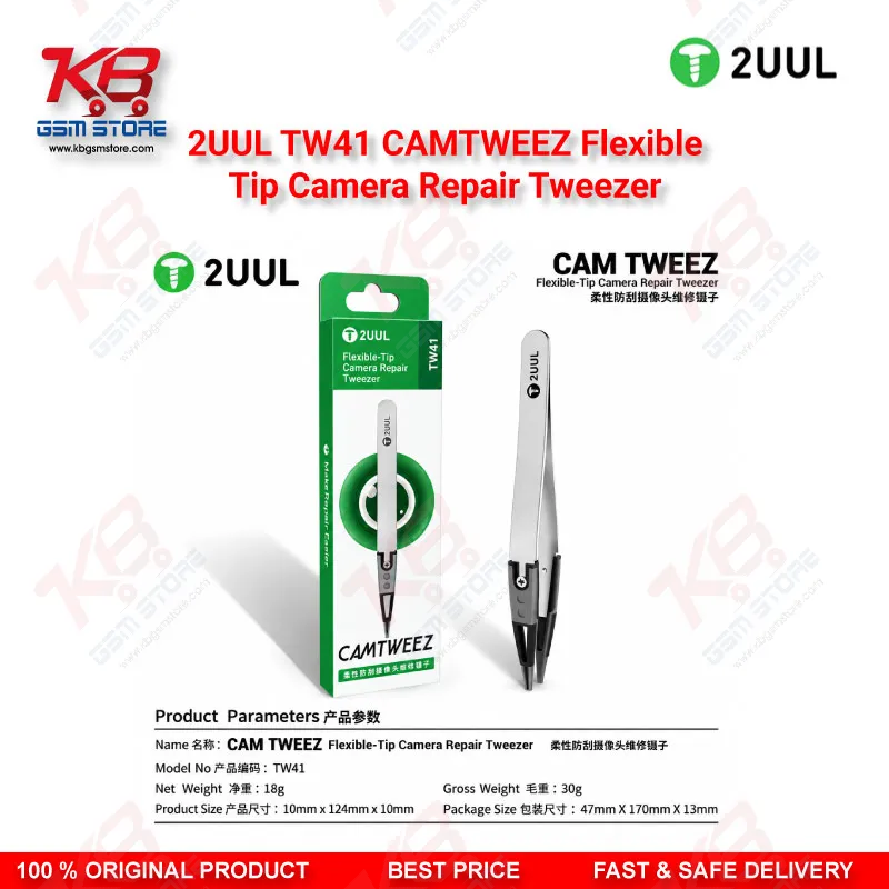 2UUL TW41 CAMTWEEZ Flexible-Tip Camera Repair Tweezer