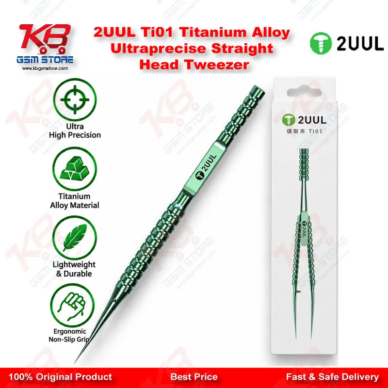 2UUL Ti01 Titanium Alloy Ultraprecise Straight Head Tweezer