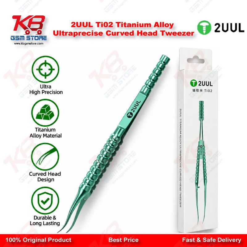 2UUL Ti02 Titanium Alloy Ultraprecise Curved Head Tweezer