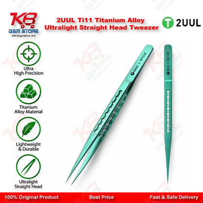 2UUL Ti11 Titanium Alloy Ultralight Straight Head Tweezer