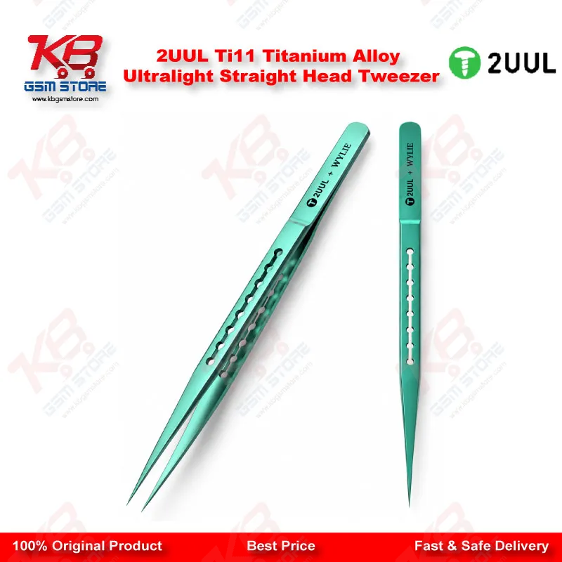 2UUL Ti11 Titanium Alloy Ultralight Straight Head Tweezer
