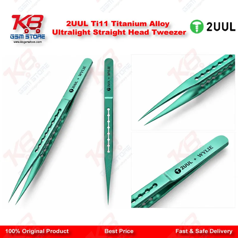 2UUL Ti11 Titanium Alloy Ultralight Straight Head Tweezer