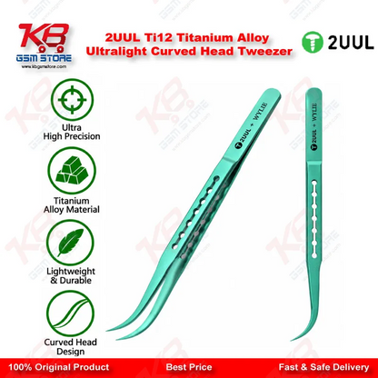 2UUL Ti12 Titanium Alloy Ultralight Curved Head Tweezer