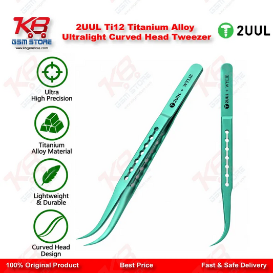 2UUL Ti12 Titanium Alloy Ultralight Curved Head Tweezer