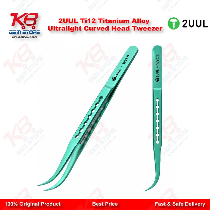 2UUL Ti12 Titanium Alloy Ultralight Curved Head Tweezer