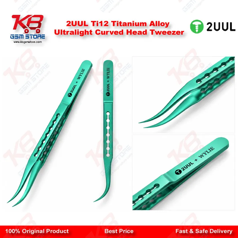 2UUL Ti12 Titanium Alloy Ultralight Curved Head Tweezer