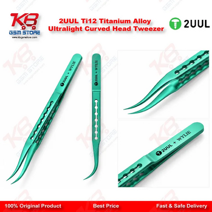 2UUL Ti12 Titanium Alloy Ultralight Curved Head Tweezer