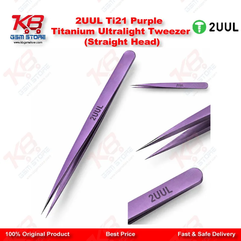 2UUL Ti21 Purple Titanium Ultralight Tweezer (Straight Head)